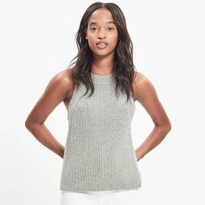 Madewell Cotton Blend Knit Racerback Sweater Top Army Salt and Pepper Size XXS